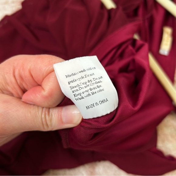 NWOT Zomva Burgundy Evening Midi Dress Mesh Second Skin Bodycon Size XL Ruched - Picture 4 of 11